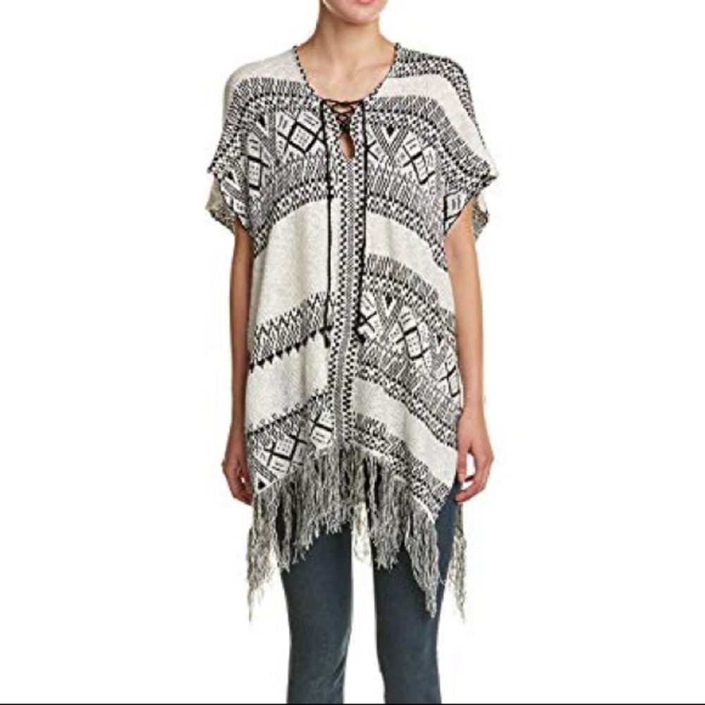 California Moonrise Knit Fringe Poncho